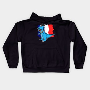 Bastille Day 14 July French Dinosaur Tyrannosaurus Funny Kids Hoodie